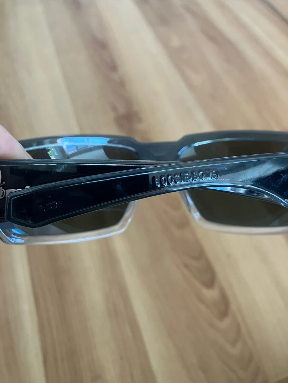 Bomber Polarized Shield Sunglasses; 3 Knicks on Right Lense-See Last Photo
